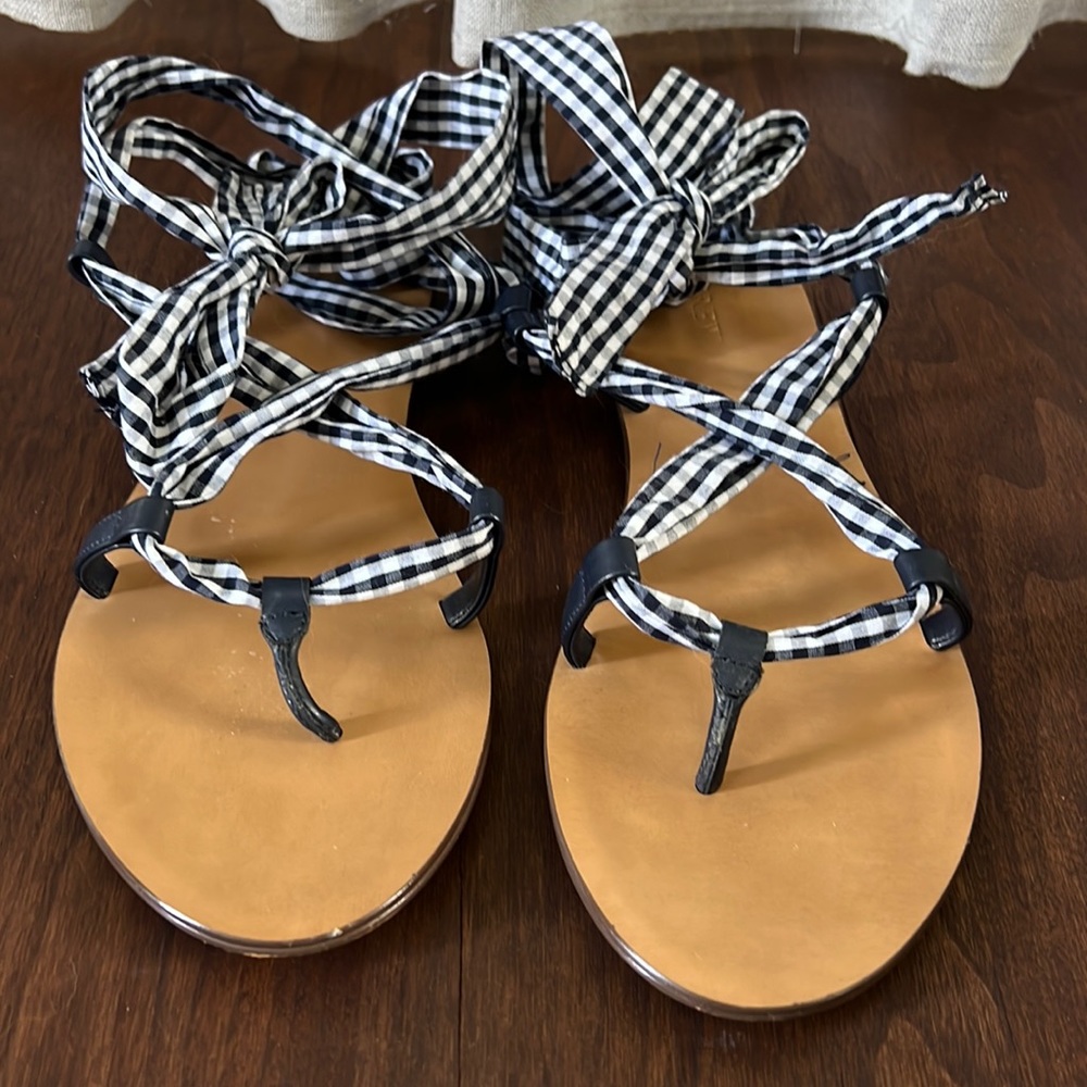 EUC J. Crew Gingham Sandal